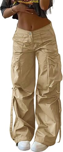 High Waist Cargo Pants Women Wide Leg Multi Pocket Y2k Cargo Joggers Loose Parachute Trousers Streetwear Concert in Saudi Arabia