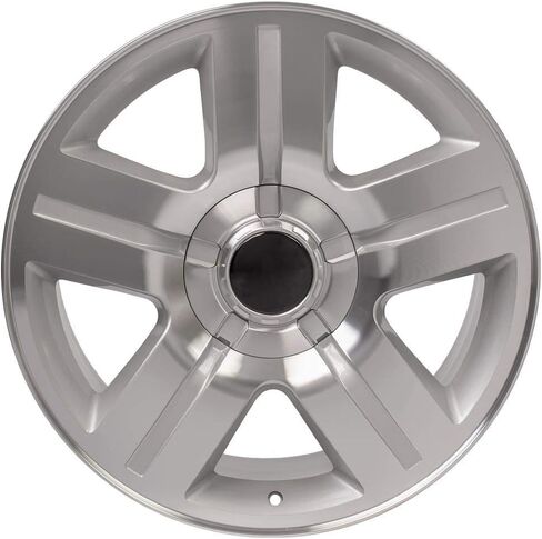 إطارات وإطارات OE Wheels CV84 مقاس 20 بوصة تناسب طراز تاهو 6x139.7 20x8.5 مصنوعة من الفضة اللامعة - هولاندر 5291 - TS-37 AT 275/55-20 (مجموعة من 4) in Saudi Arabia