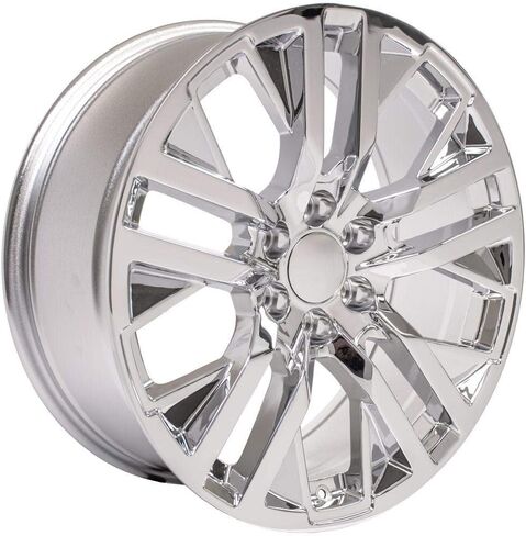 إطارات وإطارات OE Wheels CV38 مقاس 22 بوصة تناسب طراز Sierra 1500 6x139.7 22x9 كروم - هولاندر 5903 - TS-37 AT 285/45-22 (مجموعة من 4) in Saudi Arabia