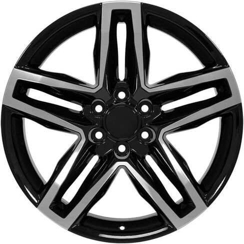 إطارات وإطارات OE Wheels CV34 مقاس 22 بوصة تناسب Silverado 1500 Trail Boss Style 6x139.7 22x9 مصنعة باللون الأسود اللامع - Hollander 5911 - TS-37 AT 285/45-22 (مجموعة من 4) in Saudi Arabia