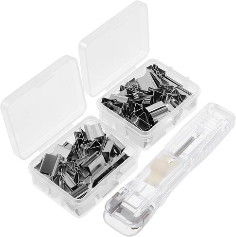 Reusable No-Staple Document Binding Tool with Push Clip, Small Desktop Stapler with Staples, Office Accessory for Paper Fastening and Document Organization in Saudi Arabia