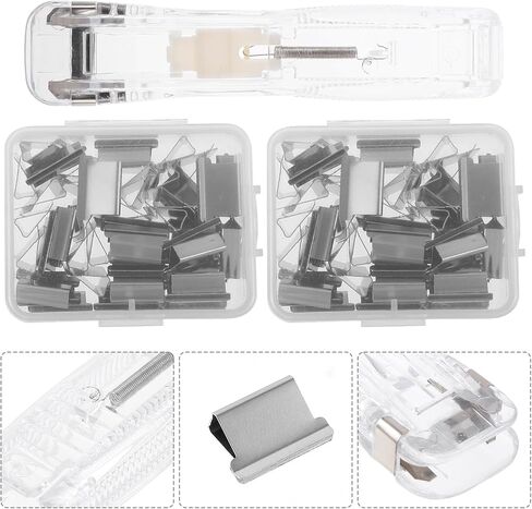 Reusable No-Staple Document Binding Tool with Push Clip, Small Desktop Stapler with Staples, Office Accessory for Paper Fastening and Document Organization in Saudi Arabia