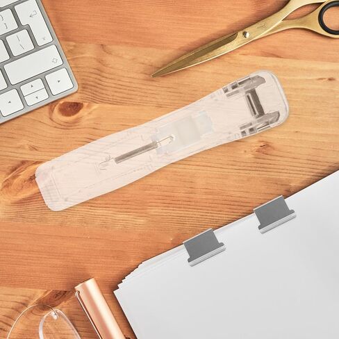 Reusable No-Staple Document Binding Tool with Push Clip, Small Desktop Stapler with Staples, Office Accessory for Paper Fastening and Document Organization in Saudi Arabia