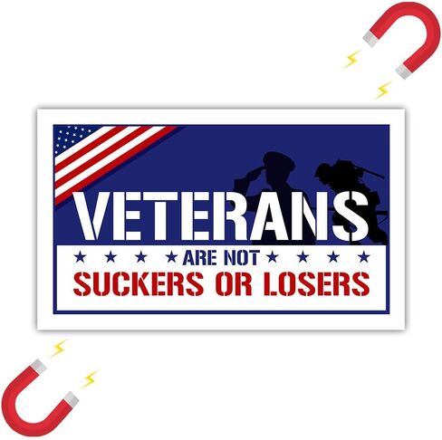[7.5"x4.5"] Veterans are Not Suckers Or Losers Magnetic Bumper Stickers Politcal Bumper Sticker American US Flag Patriotic Stickers Veterans for Harris Magnet Sticker Political Magnet for Car in Saudi Arabia