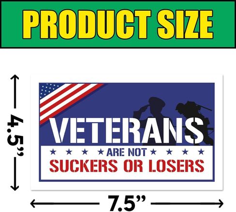 [7.5"x4.5"] Veterans are Not Suckers Or Losers Magnetic Bumper Stickers Politcal Bumper Sticker American US Flag Patriotic Stickers Veterans for Harris Magnet Sticker Political Magnet for Car in Saudi Arabia