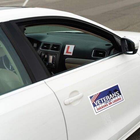 [7.5"x4.5"] Veterans are Not Suckers Or Losers Magnetic Bumper Stickers Politcal Bumper Sticker American US Flag Patriotic Stickers Veterans for Harris Magnet Sticker Political Magnet for Car in Saudi Arabia