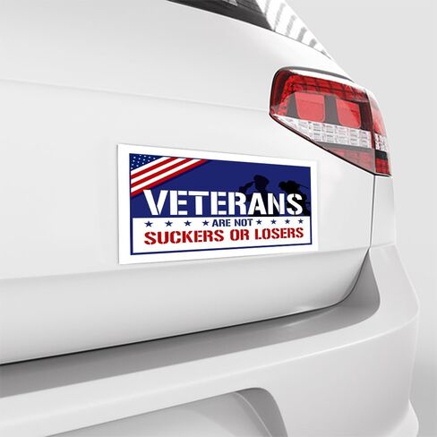 [7.5"x4.5"] Veterans are Not Suckers Or Losers Magnetic Bumper Stickers Politcal Bumper Sticker American US Flag Patriotic Stickers Veterans for Harris Magnet Sticker Political Magnet for Car in Saudi Arabia