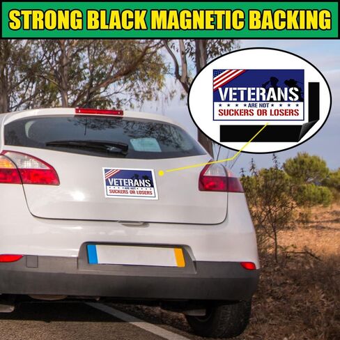 [7.5"x4.5"] Veterans are Not Suckers Or Losers Magnetic Bumper Stickers Politcal Bumper Sticker American US Flag Patriotic Stickers Veterans for Harris Magnet Sticker Political Magnet for Car in Saudi Arabia