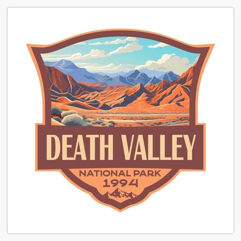 MAGNET Death Valley National Park Illustration Retro Badge Magnetic Bumper Sticker 5" in Saudi Arabia