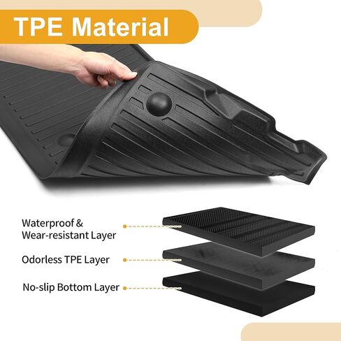 Cargo Liner Rear Trunk Mat Rear Trunk Cargo Luggage Boot Tray Mat for Toyota Sienna 7 Seat 2021-2024 TPE Black Anti-Slip Stripe Pattern in Saudi Arabia