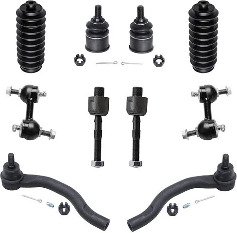 Detroit Axle - Front 10pc Suspension Kit for 2008-2012 Honda Accord 2009 2010 2011, 2 Lower Ball Joints 4 Inner & Outer Tie Rods 2 Sway Bar Links 2 Boots Replacement in Saudi Arabia