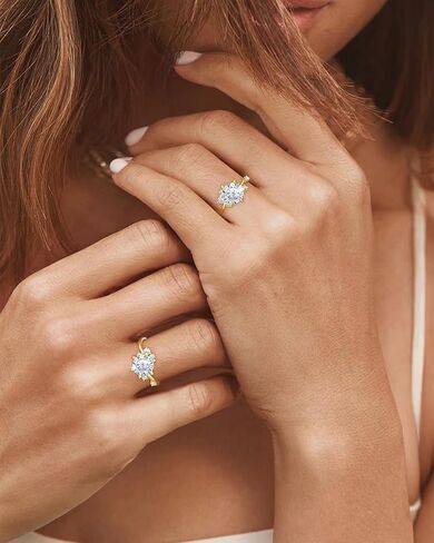JSJOY Engagement Rings for Women, Gold Promise Rings for Women Non Tarnish Cubic Zirconia Ring Size 5-10 Anniversary Wedding Gifts for Her Wife Mothers Day Gifts for Mom Birthday Gift for Girlfriend in Saudi Arabia