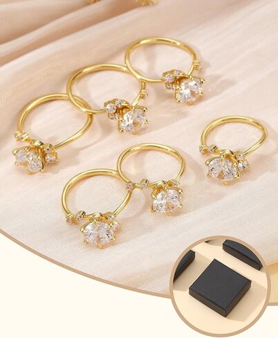 JSJOY Engagement Rings for Women, Gold Promise Rings for Women Non Tarnish Cubic Zirconia Ring Size 5-10 Anniversary Wedding Gifts for Her Wife Mothers Day Gifts for Mom Birthday Gift for Girlfriend in Saudi Arabia