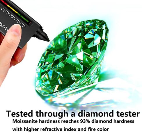 1ct Green Moissanite Anniversary Ring for Women Gift 6.5MM Laboratory Diamonds Ring S925 Silver Eternity Band Jewelry in Saudi Arabia