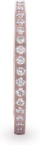 Thorsten LILLIAN Flat Polished Rose Gold Plated Titanium Women's Wedding Ring With Small Lab-Created White Diamonds Setting - 2mm in Saudi Arabia