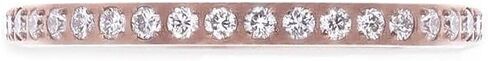 Thorsten LILLIAN Flat Polished Rose Gold Plated Titanium Women's Wedding Ring With Small Lab-Created White Diamonds Setting - 2mm in Saudi Arabia