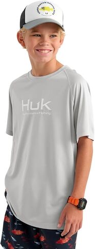 HUK Kids' Pursuit Solid Short Sleeve, Fishing Shirt for Kids in Saudi Arabia