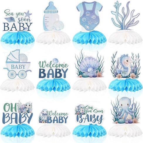 Eaasty 12 Pcs Cielito Lindo Baby Shower Party Decorations Brown Centerpieces for Table Mexican Fiesta Talavera Honeycomb Table Decor for Baby Shower Gender Reveal Party Supplies in Saudi Arabia