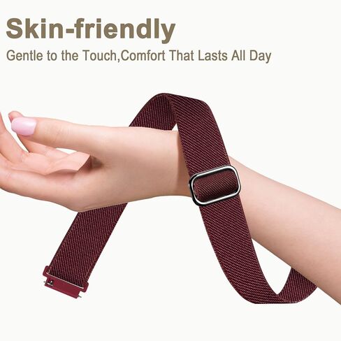 8 Pack Stretchy Nylon Compatible with Garmin Vivoactive 6 Watch Bands/Vivoactive 5/Forerunner 165/55, 20mm Soft Elastic Fabric Strap for Garmin Venu Sq 2 Women Men Adjustable Replacement in Kuwait