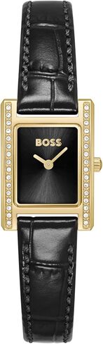 BOSS Women's Lucy Precious Watch, Black Leather Strap 3B Modern, Stylish Timepiece - Gift for Her 18.5mm in Saudi Arabia
