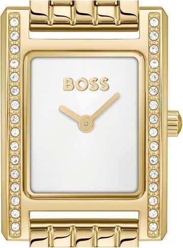BOSS Women's Lucy Precious Watch, Black Leather Strap 3B Modern, Stylish Timepiece - Gift for Her 18.5mm in Saudi Arabia