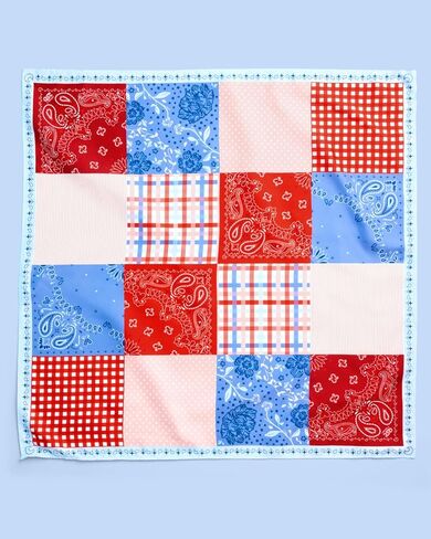 xo, Fetti America 250 Patchwork Bandana | Patriotic Headscarf, Fourth of July, Red White Blue, Party in the USA, Americana Decor, Retro Quilt Print in Saudi Arabia