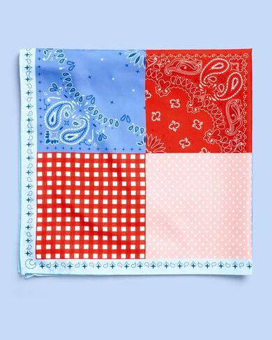xo, Fetti America 250 Patchwork Bandana | Patriotic Headscarf, Fourth of July, Red White Blue, Party in the USA, Americana Decor, Retro Quilt Print in Saudi Arabia