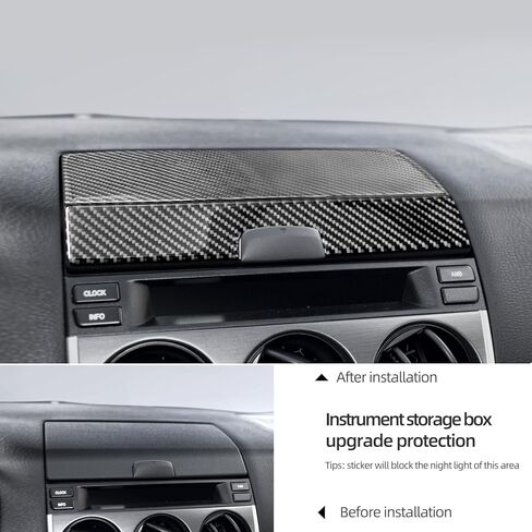 BETTERHUMZ Compatible with Mazda 6 2003-2015 Carbon Fiber Car Dashboard Panel Storage Box Cover Trim Center Console Protective Sticker Interior Molding Accessories in Saudi Arabia