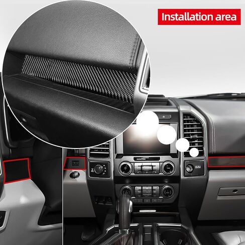 شريط لوحة لوحة القيادة BETTERHUMZ للسيارة Co-Pilot متوافق مع Ford F150 Raptor 2015-2020 من ألياف الكربون جانب الركاب ملصق ديكور ملحقات السيارة الداخلية (أسود) in Saudi Arabia