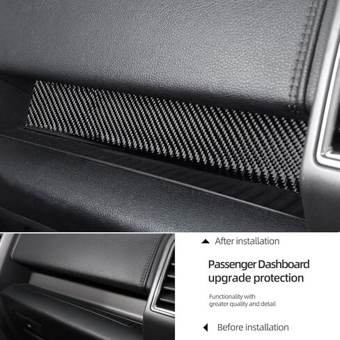 شريط لوحة لوحة القيادة BETTERHUMZ للسيارة Co-Pilot متوافق مع Ford F150 Raptor 2015-2020 من ألياف الكربون جانب الركاب ملصق ديكور ملحقات السيارة الداخلية (أسود) in Saudi Arabia