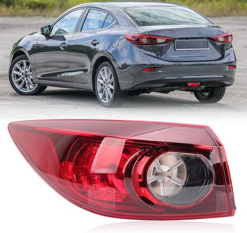Tail Light Compatible with 2014 2015 2016 2017 2018 Mazda 3 Sedan Outer Halogen Taillight (Left Driver Side) in Kuwait