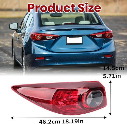 ضوء خلفي متوافق مع 2014 2015 2016 2017 2018 Mazda 3 Sedan الضوء الخلفي الهالوجين الخارجي (جانب السائق الأيسر) in Kuwait