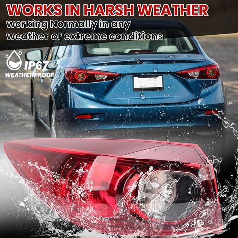 ضوء خلفي متوافق مع 2014 2015 2016 2017 2018 Mazda 3 Sedan الضوء الخلفي الهالوجين الخارجي (جانب السائق الأيسر) in Kuwait