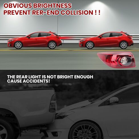 ضوء خلفي متوافق مع 2014 2015 2016 2017 2018 Mazda 3 Sedan الضوء الخلفي الهالوجين الخارجي (جانب السائق الأيسر) in Kuwait