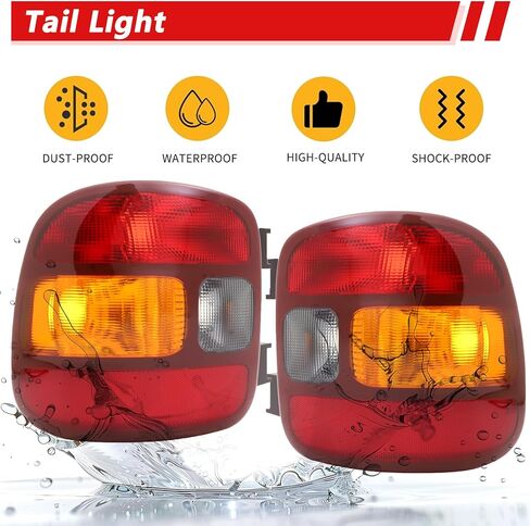 New Tail Light Compatible With Chevy Silverado 1500 Stepside 1999-2003 Gmc Sierra 1500 Driver and Passenger Side Lights Red Edge Replace GM2800136 GM2801136 15224277 15224276 in Kuwait
