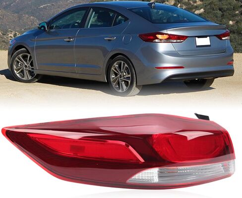 Tail Light for Compatible with 2017-2018 Hyundai Elantra Outer Rear Brake Stop Lamp with Side Marker Lamp Replace 92402-F2020 Right Passenger Side (US Version) in Saudi Arabia