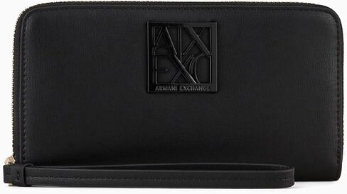 Armani Exchange womens Logo Zip Around Wallet Wristlet in Saudi Arabia