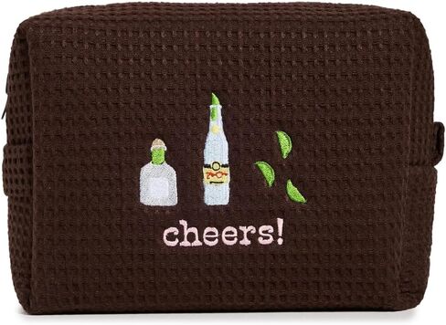 Women's Beverage Waffle Pouch, Brown, One Size in Saudi Arabia