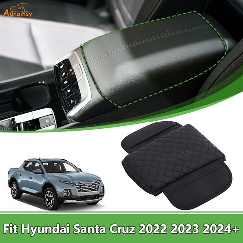غطاء حماية لوحدة التحكم المركزية من الجلد من Aunginsy متوافق مع Hyundai Santa Cruz 2022-2026، غطاء صندوق مقعد مسند ذراع وحدة التحكم المركزية للسيارة، غطاء وسادة حماية مقاوم للماء وإكسسوارات مضادة للخدش in Saudi Arabia