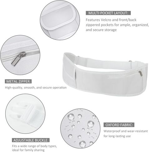 حزام إحرام للرجال من Qianliniuinc مع مساحة تخزين متعددة الجيوب، حزام إحرام قابل للتعديل للرجال لأساسيات العمرة والحج in Kuwait