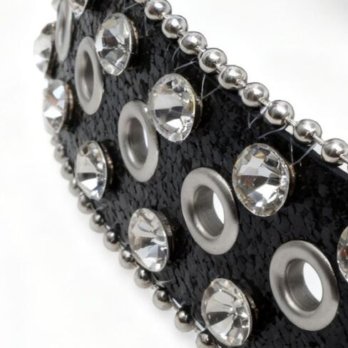 Unisex belt, hip-hop punk style with inlaid rhinestones, extended length in Saudi Arabia