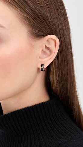 Tory Burch Women's Wide Icon Enamel Huggie Earrings in Saudi Arabia