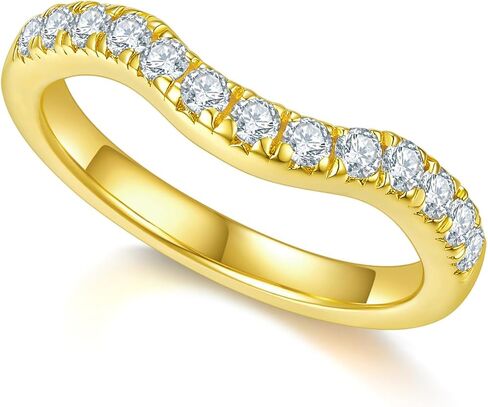 Idocare جميع خواتم المويسانتي للنساء 1ct/2ct D اللون 14K الذهب الأصفر مطلي 925 الفضة الاسترليني مجموعة خاتم الزواج in Kuwait