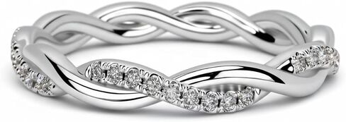 Moissanite Infinity Wedding Ring for Women 18K Gold Plated S925 Sterling Silver Twisted Eternity Wedding Bands Dainty Engagement Wedding Anniversary Jewelry Gift in Saudi Arabia