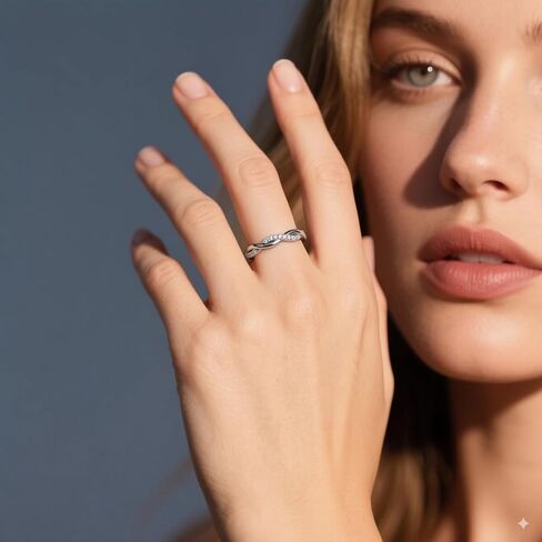 Moissanite Infinity Wedding Ring for Women 18K Gold Plated S925 Sterling Silver Twisted Eternity Wedding Bands Dainty Engagement Wedding Anniversary Jewelry Gift in Saudi Arabia