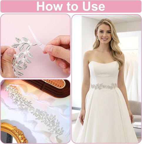Wedding Dress Belt,Rhinestone Pearl Bridal Belt with White Organza,Sparkly Exquisite Silver Leaf Sash Belts for Formal Dress,Special Occasion in Saudi Arabia