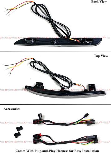 JDM Smoke Tinted Lens Rear Bumper Side Reflector LED Sequential Light Compatible for 2023-2025 Honda Accord in Saudi Arabia