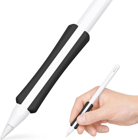 NimbleGrip Gen 2 Silicone Ergonomic Grip (Apple Pencil 2/Pro/USB-C, Black) in Saudi Arabia