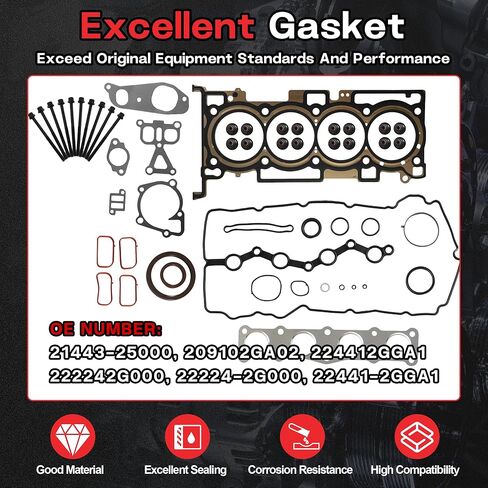 G4KJ 2.4 Engine Rebuild Overhaul Kit With Crankshaft & Piston & Connecting Rods Fit For Hyundai Tucson Sonata Santa Fe Kia Sorento Optima Sportage 2.4L 2011-2020 Replace# 23111-2G200 23510-2G500 in Kuwait