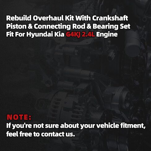 G4KJ 2.4 Engine Rebuild Overhaul Kit With Crankshaft & Piston & Connecting Rods Fit For Hyundai Tucson Sonata Santa Fe Kia Sorento Optima Sportage 2.4L 2011-2020 Replace# 23111-2G200 23510-2G500 in Kuwait